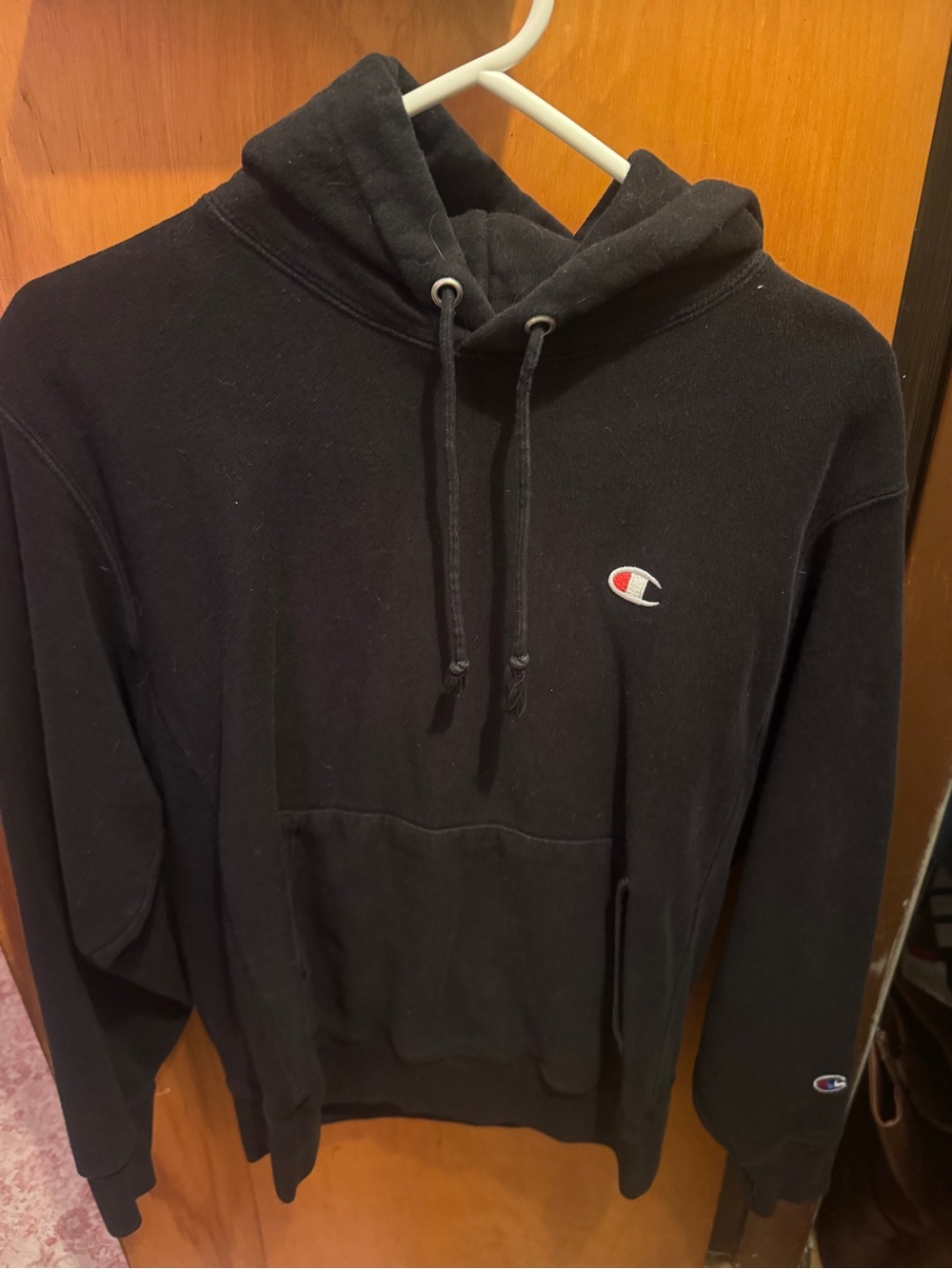 Champion Black Hoodie with Embroidered C Logo